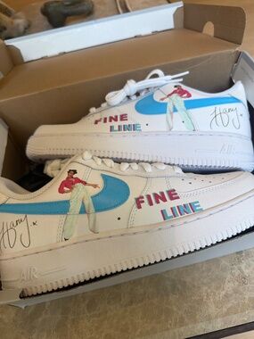 Harry Styles Custom Air Force 1 painted sneakers size 9 new in box